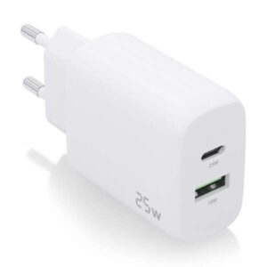aisens cargador 25w 1xusb c pd3.0 1xusb a qc3.0 color blanco