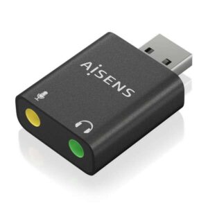 aisens conversor usb a a audio 48khz usb a/m 2xjack 3.5/h color negro