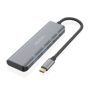 aisens hub usb 3.2 gen1 5g usb c usb c/m 2xusb c/h 2xusb a/h 15cm color gris
