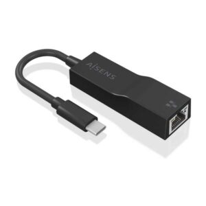 aisens conversor usb3.1 gen1 usb c a ethernet gigabit 10/100/1000 mbps 11cm color negro