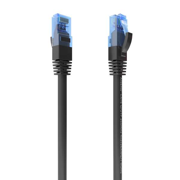 aisens cable de red latiguillo rj45 cat.6 utp awg26 cca 0.75m color negro