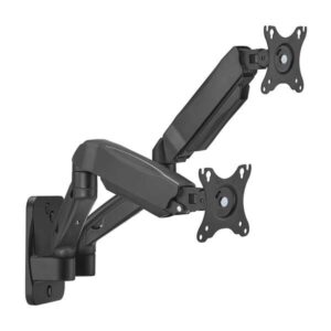 aisens soporte de pared pro contrapeso giratorio e inclinable para monitor/tv 9kg (3 pivotes 2 brazos) de 17 32 color negro
