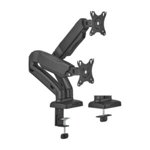 aisens soporte de mesa pro contrapeso giratorio e inclinable para monitor/tv 9kg (3 pivotes 2 brazos) de 17 32 color negro