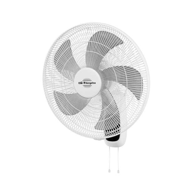 orbegozo wf 0146 ventilador de pared potente motor de 60w cabezal inclinable y movimiento oscilante diametro de 45cm y 3 velocidades de ventilacion