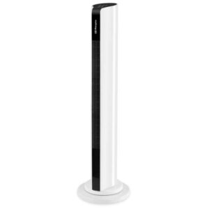 orbegozo twm 1000 ventilador de torre potente motor de 50w 3 velocidades y oscilacion de 60º temporizador programable panel tactil y mando a distancia diseño elegante en blanco y negro