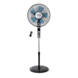 orbegozo sf 0640 ventilador de pie con mando a distancia potente motor de 65w temporizador de hasta 7.5h oscilacion automatica base estable panel led practico y eficiente