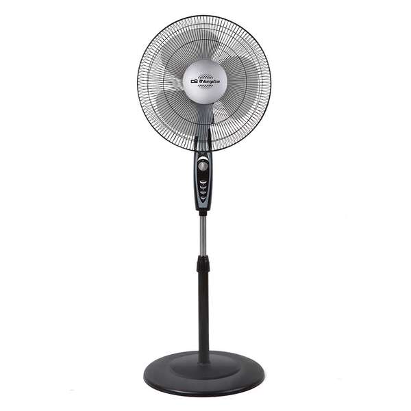 orbegozo sf 3347 ventilador de pie potente y eficiente amplia superficie de ventilacion cabezal multiorientable temporizador de 2h facil manipulacion base redonda estable