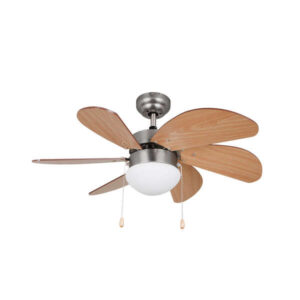 orbegozo cp 15075 n ventilador de techo con plafon incorporado diseño en niquel y madera 3 velocidades reversibles sistema de ventilacion reversible aire fresco y luz en un solo producto