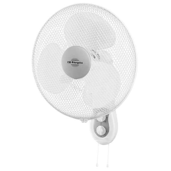 orbegozo wf 0139 ventilador de pared eficiente y seguro aspas de 40cm 3 velocidades cabezal multi orientable rejilla de proteccion potencia 45 w temporizador 2h
