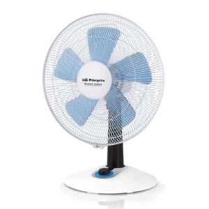 orbegozo tf 0138 ventilador de sobremesa con diseño moderno y seguro aspas de 35cm 4 velocidades funcion oscilante control led y modo silencioso