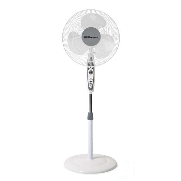 orbegozo sf 0147 ventilador de pie potente ventilacion de 3 velocidades cabezal oscilante y multiorientable silencioso y seguro altura regulable