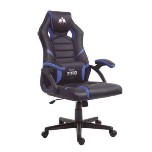 cromad serie nitro silla gaming altura regulable con piston de gas clase 2 cojin lumbar color negro/azul