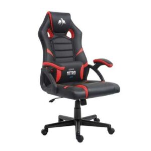 cromad serie nitro silla gaming altura regulable con piston de gas clase 2 cojin lumbar color negro/rojo
