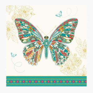 pictura tarjeta arabesque 16x16cm tematica mariposa tarjeta triptica sin envoltorio incluido sobre blanco papel con certificacion fsc