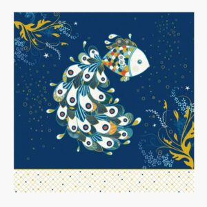 pictura tarjeta arabesque 16x16cm tematica peces tarjeta triptica sin envoltorio incluido sobre blanco papel con certificacion fsc