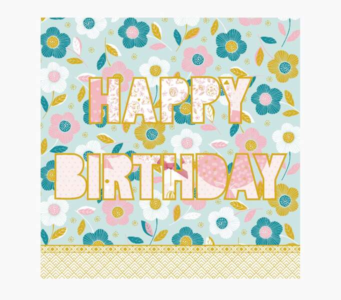 pictura tarjeta arabesque 16x16cm tematica feliz cumpleaños tarjeta triptica sin envoltorio incluido sobre blanco papel con certificacion fsc