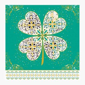 pictura tarjeta arabesque 16x16cm tematica trebol de cuatro hojas tarjeta triptica sin envoltorio incluido sobre blanco papel con certificacion fsc
