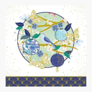 pictura tarjeta arabesque 16x16cm tematica farolillos tarjeta triptica incluye sobre blanco papel con certificacion fsc