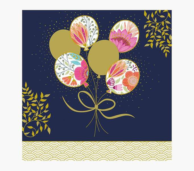 pictura tarjeta arabesque 16x16cm tematica globos tarjeta triptica sin envoltorio incluido sobre blanco papel con certificacion fsc