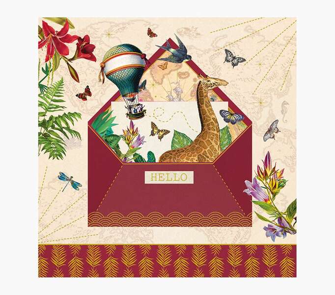 pictura tarjeta arabesque 16x16cm tematica viaje tarjeta triptica incluye sobre blanco papel con certificacion fsc