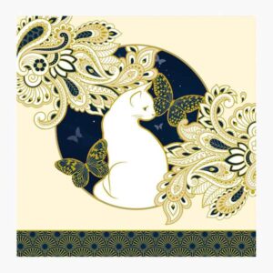 pictura tarjeta arabesque 16x16cm tematica gatos tarjeta triptica incluye sobre blanco papel con certificacion fsc