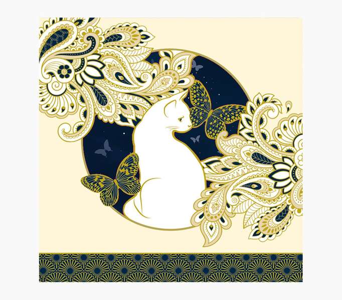pictura tarjeta arabesque 16x16cm tematica gatos tarjeta triptica incluye sobre blanco papel con certificacion fsc
