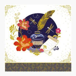 pictura tarjeta arabesque 16x16cm tematica de diseño arabe tarjeta triptica sin envoltorio incluye sobre blanco impresas en papel con certificacion fsc