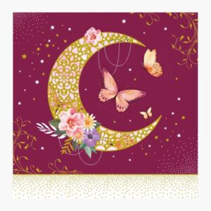 pictura tarjeta arabesque 16x16cm tematica luna tarjeta triptica incluye sobre blanco papel con certificacion fsc
