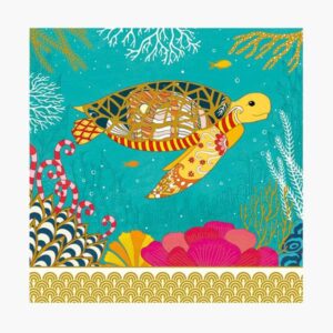 pictura tarjeta arabesque 16x16cm tematica tortuga tarjeta triptica sin envoltorio incluido sobre blanco papel con certificacion fsc
