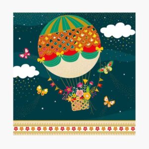 pictura tarjeta arabesque 16x16cm tematica globo aerostatico tarjeta triptica sin envoltorio incluido sobre blanco papel con certificacion fsc