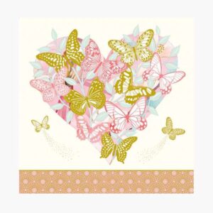 pictura tarjeta arabesque 16x16cm tematica mariposas triptica sin envoltorio incluye sobre blanco papel con certificacion fsc