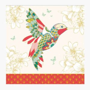 pictura tarjeta arabesque 16x16cm tematica colibri tarjeta triptica sin envoltorio incluido sobre blanco papel con certificacion fsc