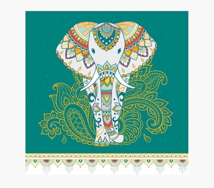 pictura tarjeta arabesque 16x16cm tematica elefante tarjeta triptica sin envoltorio incluido sobre blanco papel con certificacion fsc