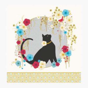 pictura tarjeta arabesque 16x16cm tematica gato negro tarjeta triptica sin envoltorio incluido sobre blanco papel con certificacion fsc