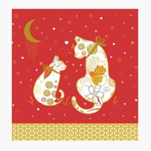 pictura tarjeta arabesque 16x16cm tematica gatos tarjeta triptica incluye sobre blanco papel con certificacion fsc