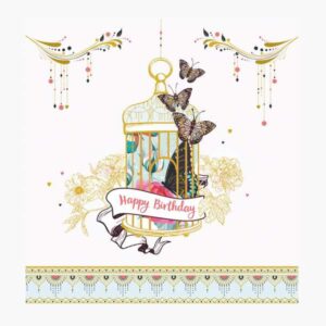 pictura tarjeta arabesque 16x16cm tematica jaula de pajaros tarjeta triptica sin envoltorio incluye sobre blanco papel con certificacion fsc