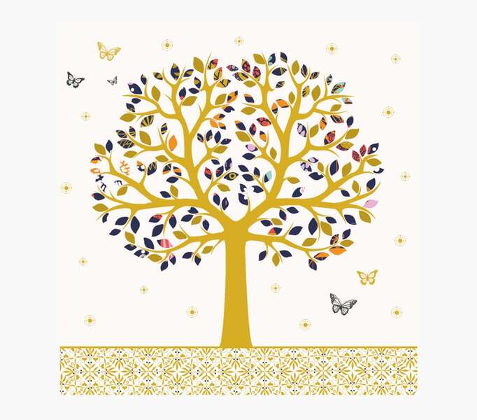 pictura tarjeta arabesque 16x16cm tematica de arboles tarjeta triptica sin envoltorio incluye sobre blanco papel con certificacion fsc