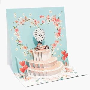 pictura tarjeta 3d pop up 16x16cm tematica corazones embolsada individualmente incluye sobre blanco papel con certificacion fsc