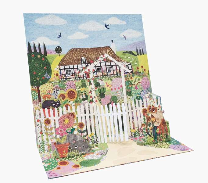pictura tarjeta 3d pop up 16x16cm tematica casa de campo embolsada individualmente incluye sobre blanco papel con certificacion fsc