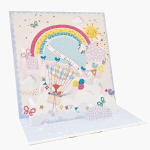 pictura tarjeta 3d pop up 16x16cm tematica cielo embolsada individualmente incluye sobre blanco papel con certificacion fsc
