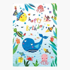 pictura tarjeta zig zag 15x22cm tematica animales marinos tarjeta triptica incluye sobre blanco papel con certificacion fsc
