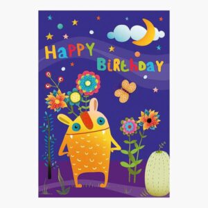 pictura tarjeta zig zag 15x22cm tematica de monstruos tarjeta triptica sin envoltorio incluye sobre blanco impresas en papel con certificacion fsc