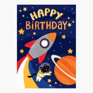 pictura tarjeta zig zag 15x22cm tematica del espacio tarjeta triptica sin envoltorio incluye sobre blanco papel con certificacion fsc