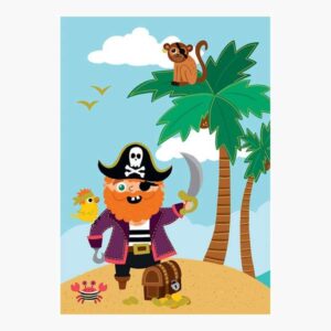 pictura tarjeta zig zag 15x22cm tematica piratas tarjeta triptica incluye sobre blanco papel con certificacion fsc