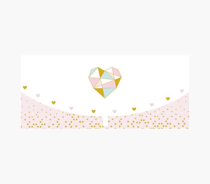 pictura tarjeta money cards formato horizontal tematica corazones 21.3x9.6cm embolsada individualmente incluye sobre blanco papel con certificacion fsc