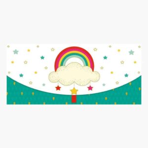 pictura tarjeta money cards tarjeta de regalo tipo sobre horizontal tematica arcoiris 21.3x9.6cm embolsada individualmente en celofan incluido sobre blanco papel con certificacion fsc