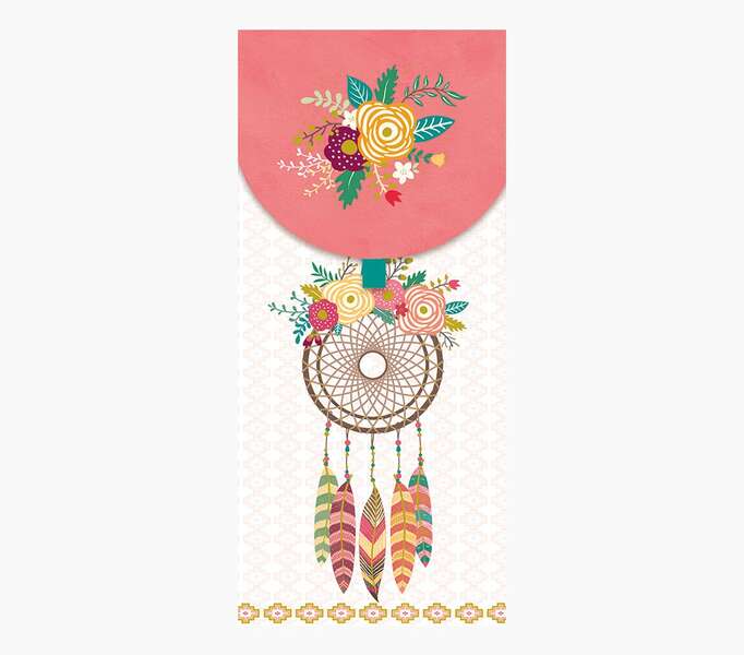 pictura tarjeta money cards 9.6x21.3cm diseño tematica atrapasueños embolsada individualmente incluye sobre blanco papel con certificacion fsc