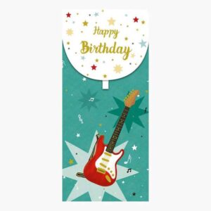 pictura tarjeta money cards tarjeta de regalo vertical tematica guitarra 9.6x21.3cm embolsada individualmente en celofan incluido sobre blanco papel con certificacion fsc