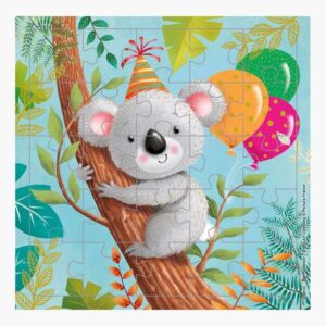 pictura tarjeta puzzle 15.5x15.5cm tematica koala 25 piezas incluye sobre blanco certificacion fsc