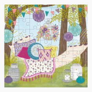 pictura tarjeta puzzle 15.5x15.5cm tematica hamaca 49 piezas incluye sobre blanco certificacion fsc